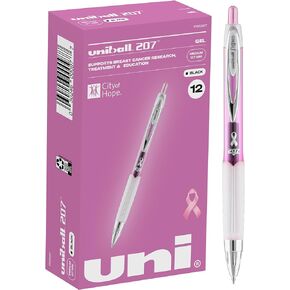 Uniball Signo 207 Pink Ribbon Gel Pen 36 Pack, 0.7mm Medium Black Pens, Gel Ink Pens | Office Supplies by Uniball are Pens, Ballpoint Pen, Colored Pens, Gel Pens, Fine Point, Smooth Writing Pens