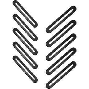 BokWin 8 Pcs Adjustable Flat Plate with Slot 6.1 Inch Straight Repair Flat Mending Plate Fixing Bracket Connector for Wood Furniture Holder(Black)