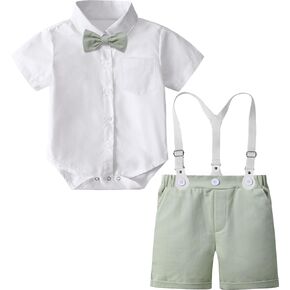 مجموعة بدلات ملابس رسمية للأطفال الرضع من A&J DESIGN Baby Boy Gentleman Suspenders in Kuwait