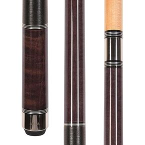 ASKA Pool Cue Stick TR, Maple Shaft, 5/16x18 Metal Joint, Black Irish Linen, Triple Rings, 12.75mm Tip