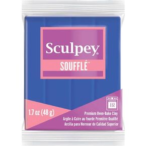 Sculpey Soufflé™ Polymer Oven-Bake Clay, Cornflower Blue, Non Toxic, 1.7 oz. bar, Great for jewelry making, holiday, DIY, mixed media and more! Premium light-weight oven bake clay. in Saudi Arabia