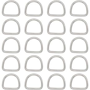 Hamineler 20Pcs 4mm Thickness 1.18 inch Stainless Steel Welded D-Rings Metal D Ring for Hardware Bags Ring Dog Leashes, Hand DIY Accessories (1.18"(30mm))