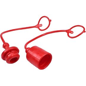 Chamixx 1/4'' ISO-B 5675 7241 AG قارنة هيدروليكية ذكر أنثى غطاء غبار ومجموعة غطاء القابس متوافقة مع نمط AG وصلة توصيل هيدروليكية سريعة حلقة الاحتفاظ بالغطاء الأحمر متصلة بالخرطوم