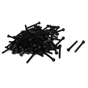 uxcell M3 x 10mm Alloy Steel Hex Bolt Socket Head Cap Machine Screws Black 100 Pcs
