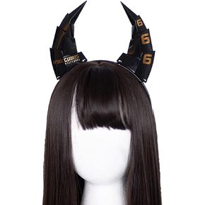 MOEFLAVOR Cyber Succubus Headband | Devil Horns Kawaii Anime Cyberpunk Head Band Matches Any Halloween and Cosplay Costume