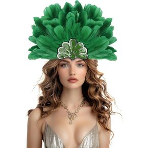 Black Feather Sequin Headwear Carnival Headpiece Showgirl Cosplay Accessories for Women in Kuwait