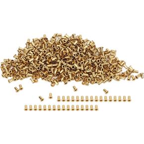 Tnfeeon 500 PCS Hollow Rivet Through Hole Copper Hollow Rivets Grommets Resistance Copper Air Eye(2.5x11x3.8mm)