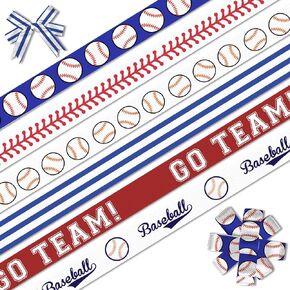 6 PCS Sports Basketball Ribbons for Crafting, 3/8" Width Grosgrain Ribbon Orange Basketball Softball Craft Ribbon Ball Game Ribbons for Sewing DIY Crafts Sports Team Party Decor Supplies
