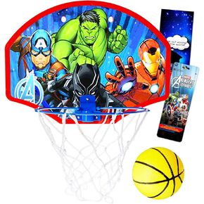 مجموعة أنشطة Marvel Avengers Basketball Hoop Avengers - مجموعة ألعاب Marvel Avengers مع هدف كرة السلة Avengers وملصقات Avengers وشماعة باب البطل الخارق in Kuwait