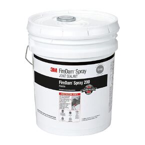 3M FireDam Spray 200, Gray Color, Sprayable, Water-Based, Easy Clean Up, Elastomeric Coating, 5 Gallon Drum (Pail)