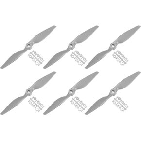 MECCANIXITY 6Pcs 11x5.5 Inch Propeller RC Propellers 2-Vane Blades Props Gray with Adapter Rings for RC Airplane Aircraft Prop Replacement