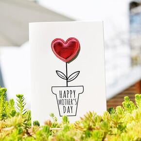 Kitty&doggy Go Express Your Love with a Stunning 3D Leather Mothers Day Card - 4 Packs of Heartfelt Greeting Cards for Mothers Day