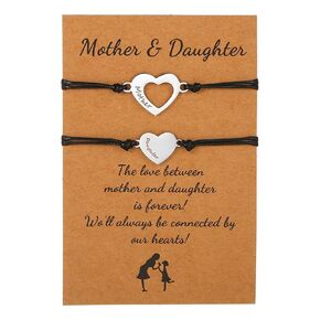 Back to School Gifts,First Day of School Bracelets,Mommy and Me Bracelets,Mom and Daughter Matching Bracelets,Birthday Back to School Gifts Ideas(Matching Heart)