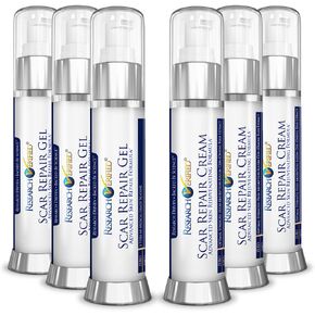 إصلاح الندبات RV - تغذية البشرة وتقليل الندبات القديمة والجديدة - 3 جل و3 كريمات - صديق للنباتيين. in Kuwait