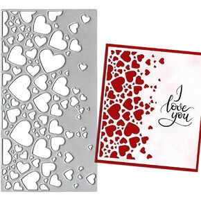 Love Hearts Cutting Dies Love Heart Die Cuts for Card Making, Love Heart Dies Frame Die Cut Background Embossing Stencil Template Tool for DIY Scrapbooking Photo Album Card Craft Decoration