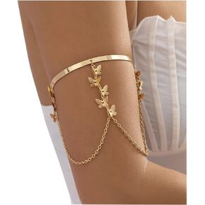 Rotaiboes Tassels Bracelet Arm Cuff Band Open Upper Armband Armlet Adjustable Bracelet Arm Bangles Wedding Costume Jewelry for Women Girls (Gold)