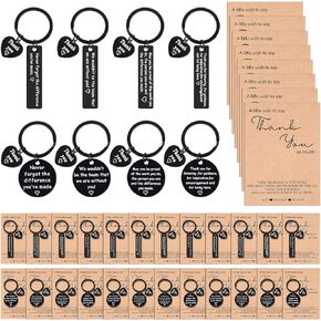 Sureio 32 Pcs Employee Appreciation Gifts Bulk Thank You Keychain with Card for Coworker Teacher Volunteer Nurse