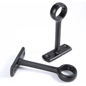 Curtain Rod Bracket, Ceiling-Mount Bracket, Set of 2 with Screws, Black in Kuwait