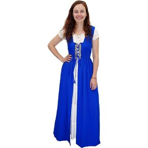 Mythrojan Traditional Irish Celtic Dress: Chemise & Over Dress Medieval Renaissance Costume SCA LARP