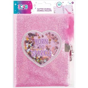 Three Cheers for Girls by Make It Real - Born to Sparkle Confetti Locking Journal - Secret Diary for Girls with Lock and Key - Lined Pink Notebook, Fluffy Feather Pen - Lockable Journal Stationery Set