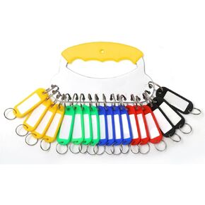 Lancher key manager key management key organizer key chains holder keychain with 18 key labels keys assortment