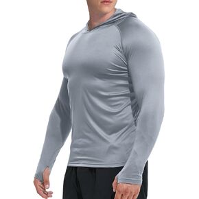 تي شيرت GKVK للرجال بعامل حماية من أشعة الشمس 50+ للحماية من الشمس وأكمام طويلة بعامل حماية من الشمس SPF تي شيرت للحماية من الطفح الجلدي في الهواء الطلق وخفيف الوزن in Kuwait