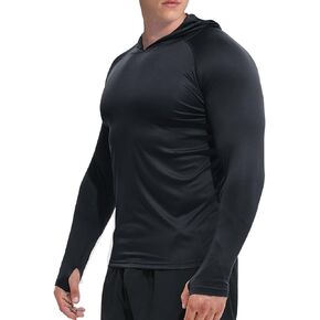 GKVK Men's UPF 50+ Sun Protection Fishing Hoodie Long Sleeve SPF T-Shirts Rash Guard Outdoor UV Shirt Lightweight