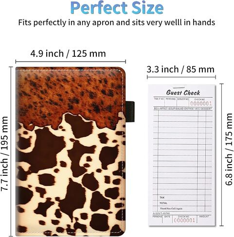 SDFCVBTYU Server Book Organizer, Server Books for Waitress, PU Leather Waiter Book Organizer in Saudi Arabia