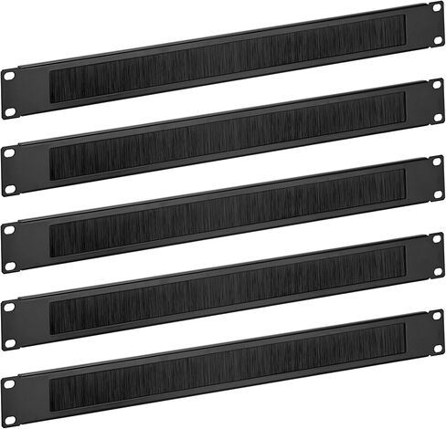 kwmobile Black 1U Brush Panel (3 Pack) - 19 inch Server Rack Cable Management - Manage Rackmount Network and Power Cables - Metal Panels with Brushes in Saudi Arabia