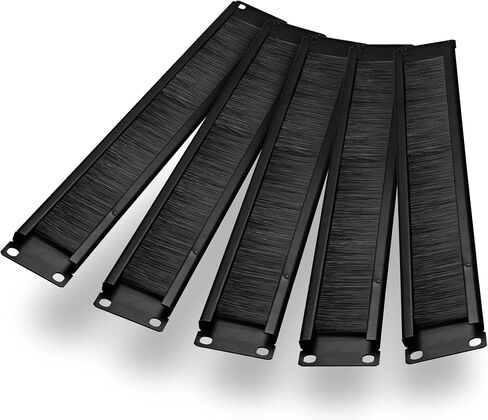 kwmobile Black 1U Brush Panel (3 Pack) - 19 inch Server Rack Cable Management - Manage Rackmount Network and Power Cables - Metal Panels with Brushes in Saudi Arabia
