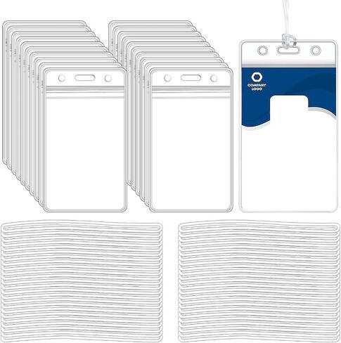 140PCS Clear Luggage Plastic Luggage Tags Bulk Clear Badge Holder with Luggage Tag Loop Straps Resealable Zip Identification ID Card Badge Holder for Business Travel and Office Supplies in Saudi Arabia