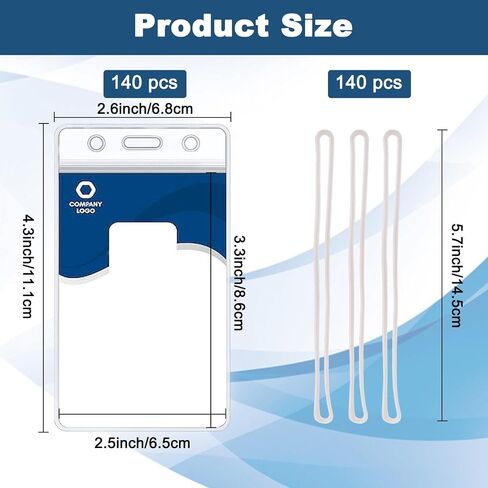 140PCS Clear Luggage Plastic Luggage Tags Bulk Clear Badge Holder with Luggage Tag Loop Straps Resealable Zip Identification ID Card Badge Holder for Business Travel and Office Supplies in Saudi Arabia