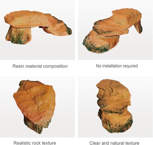 YK Siguoril Rock Hideout Caves for Reptile and Amphibians,Decorative Resin for Glass Terrarium Tank, Great for Reptiles in Saudi Arabia