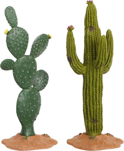 زخارف YOXCASTSLG صبار راتنج، قطعتان مقاس 5. 5 بوصات نباتات صبار ديكور لخزان الزواحف - ملحقات محاكاة موطن الصبار للسلحفاة السحلية التنين الملتحي الحرباء الفهد أبو بريص ثعبان السمك in Kuwait