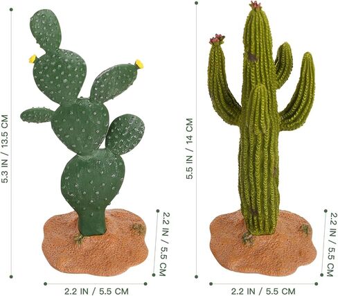 زخارف YOXCASTSLG صبار راتنج، قطعتان مقاس 5. 5 بوصات نباتات صبار ديكور لخزان الزواحف - ملحقات محاكاة موطن الصبار للسلحفاة السحلية التنين الملتحي الحرباء الفهد أبو بريص ثعبان السمك in Kuwait