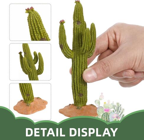 زخارف YOXCASTSLG صبار راتنج، قطعتان مقاس 5. 5 بوصات نباتات صبار ديكور لخزان الزواحف - ملحقات محاكاة موطن الصبار للسلحفاة السحلية التنين الملتحي الحرباء الفهد أبو بريص ثعبان السمك in Kuwait