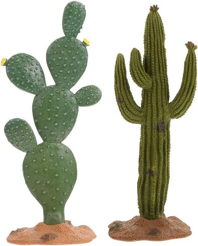 زخارف YOXCASTSLG صبار راتنج، قطعتان مقاس 5. 5 بوصات نباتات صبار ديكور لخزان الزواحف - ملحقات محاكاة موطن الصبار للسلحفاة السحلية التنين الملتحي الحرباء الفهد أبو بريص ثعبان السمك in Kuwait