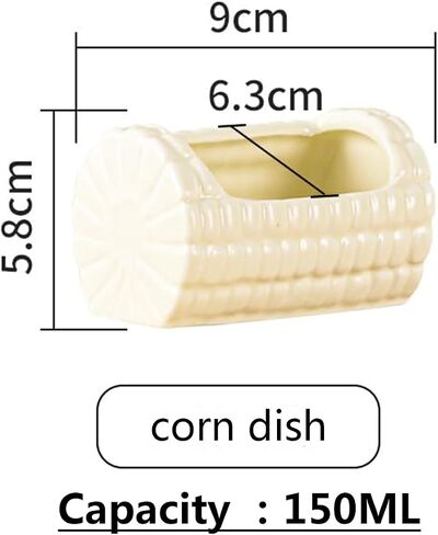 Hamster Food Bowl,Corn Shape Funny Small Animals Pet Bowl for Hamster,Mini Ceramic Food Water Feeding Bowl for Guinea Pigs，Gerbil，Mouse Rat，Chinchilla and Hedgehog (Cream) in Saudi Arabia