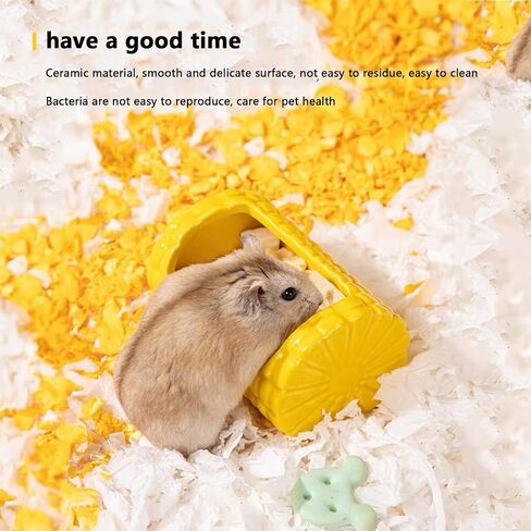 Hamster Food Bowl,Corn Shape Funny Small Animals Pet Bowl for Hamster,Mini Ceramic Food Water Feeding Bowl for Guinea Pigs，Gerbil，Mouse Rat，Chinchilla and Hedgehog (Cream) in Saudi Arabia