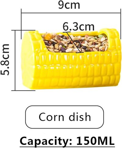 Hamster Food Bowl,Corn Shape Funny Small Animals Pet Bowl for Hamster,Mini Ceramic Food Water Feeding Bowl for Guinea Pigs，Gerbil，Mouse Rat，Chinchilla and Hedgehog (Cream) in Saudi Arabia