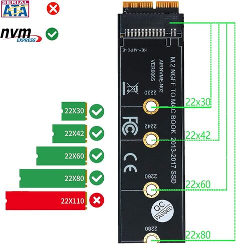 M.2 NVME SSD Convert Adapter Card for Upgrade MacBook Air (2013-2017) in Saudi Arabia