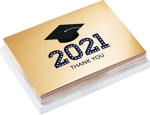 بطاقات شكر للتخرج من هولمارك 2023، وقبعة تخرج ذهبية (40 رسالة شكر مع مظاريف) in Saudi Arabia