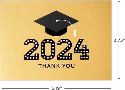 بطاقات شكر للتخرج من هولمارك 2023، وقبعة تخرج ذهبية (40 رسالة شكر مع مظاريف) in Saudi Arabia