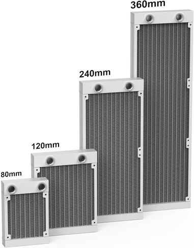 CLYXGS Water Cooling Radiator, 12 Pipe G1/4 Thread Heat Row Radiator 8 Pipe Aluminum Heat Exchanger Radiator for PC CPU Computer Water Cool System 80mm Black in Saudi Arabia