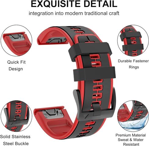 MYSNBKN متوافق مع Garmin Fenix ​​6 Band، حزام سيليكون ناعم سريع الارتداء 22 مم لـ Garmin Fenix ​​5/Fenix ​​5 Plus/Fenix ​​6 Pro/Fenix ​​7/Garmin Forerunner 935/Forerunner 945/Forerunner 955/Garmin Quatix 5 Smartwatch in Kuwait