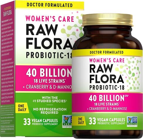 Nature's Truth Raw Flora Probiotics for Women | 40 Billion CFU | 33 Vegan Capsules | with Cranberry & D-Mannose | Vegan & Gluten Free Vitamins in Saudi Arabia