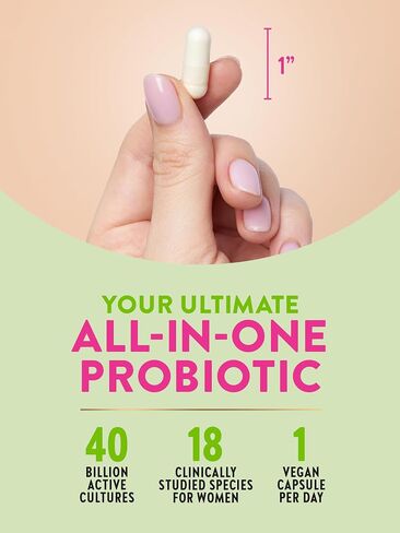 Nature's Truth Raw Flora Probiotics for Women | 40 Billion CFU | 33 Vegan Capsules | with Cranberry & D-Mannose | Vegan & Gluten Free Vitamins in Saudi Arabia