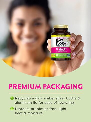 Nature's Truth Raw Flora Probiotics for Women | 40 Billion CFU | 33 Vegan Capsules | with Cranberry & D-Mannose | Vegan & Gluten Free Vitamins in Saudi Arabia