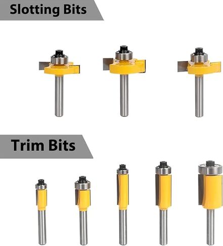 Router Bits Set of 15 Pieces 1/4 Inch Woodwork Tools for Beginners,Carbide Router Bits for Wood, Woodworking, DIY (15pcs 1/4 Shank) in Saudi Arabia