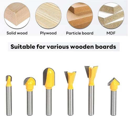 Router Bits Set of 15 Pieces 1/4 Inch Woodwork Tools for Beginners,Carbide Router Bits for Wood, Woodworking, DIY (15pcs 1/4 Shank) in Saudi Arabia